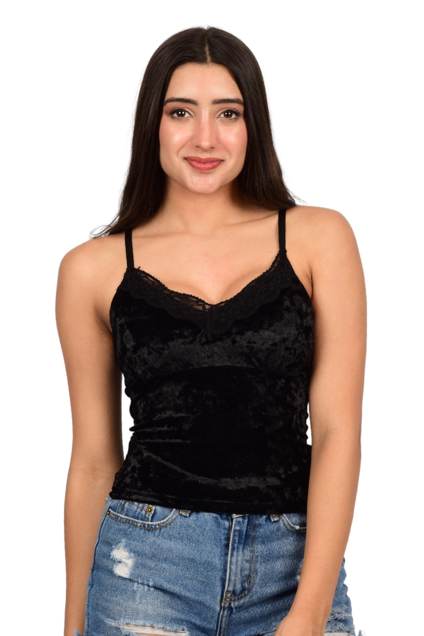 Bare Dezire Velvet Lightly Padded Tank Top for Women - Bare Dezire